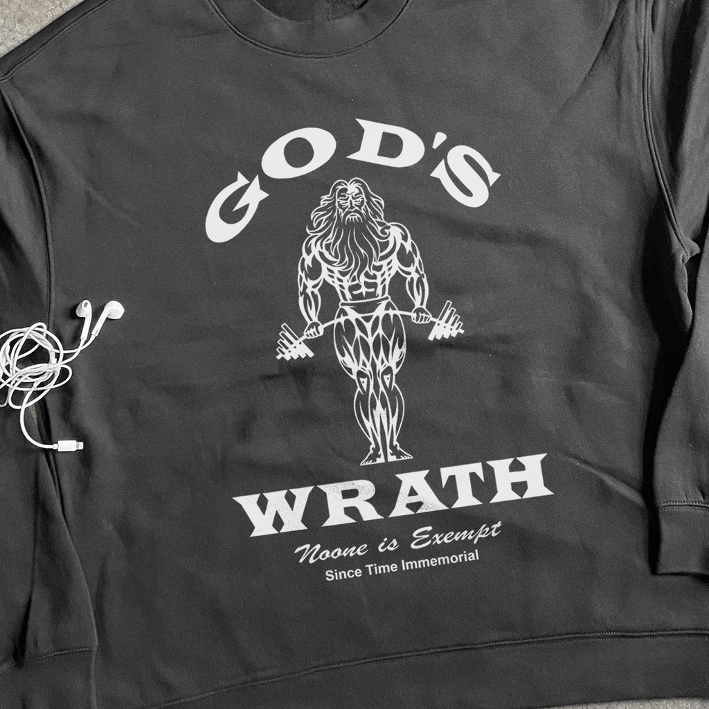 'GOD'S WRATH' GYM BLACK SWEATSHIRT