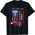 100% Cotton American Flag Nurse Day Gifts, Week Gift Nurse, Nurse's Day T-Shirt