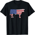100% Cotton American USA Flag BBQ - American Butcher - American Beef T-Shirt
