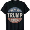 2024 Trump, Save America Again USA Flag T-shirt Trump 45 Casual Graphics Tops Summer Gift Tee Black X-Large Graphic Tee Tops Underwear Crewneck Menswear T Shirt