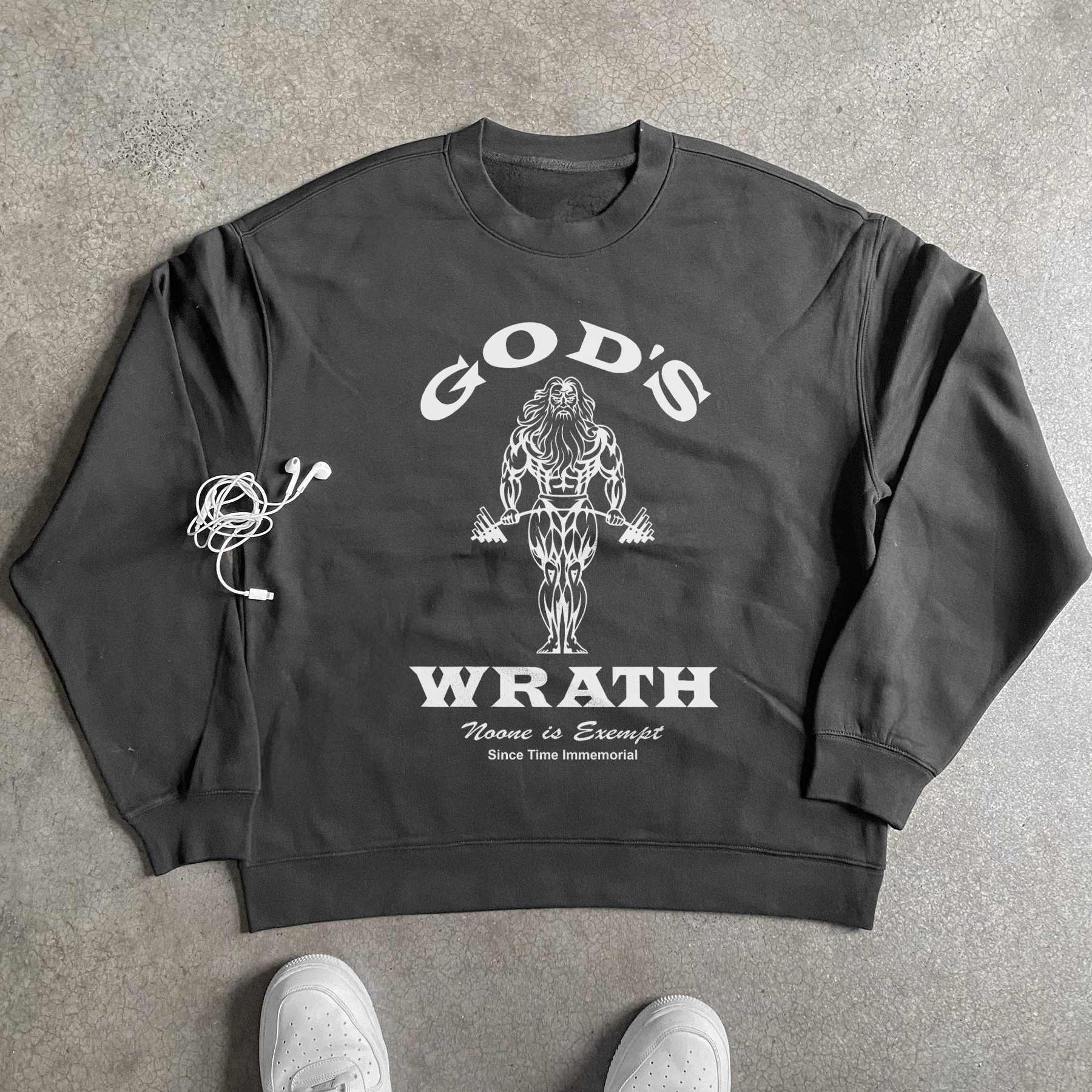 'GOD'S WRATH' GYM BLACK SWEATSHIRT