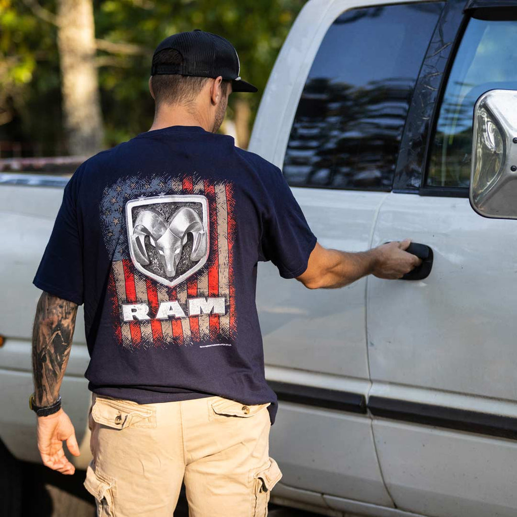 Ram - Logo USA Flag T-Shirt