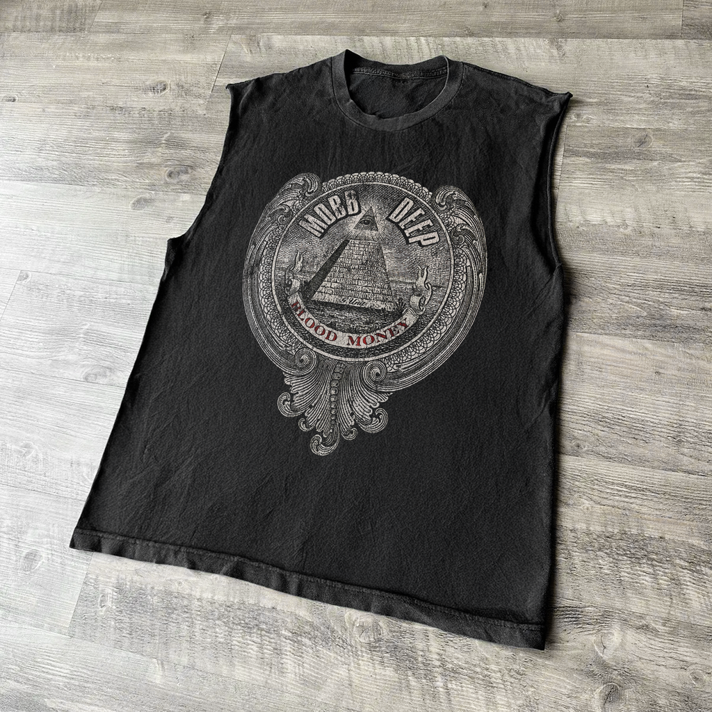 '06 MOBB DEEP 'BLOOD MONEY' ALBUM BLACK CUT-OFF TEE