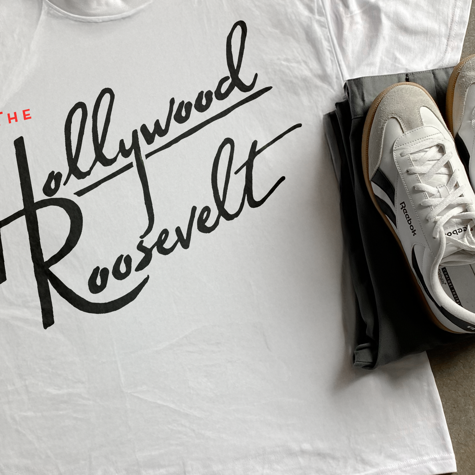 'HOLLYWOOD ROOSEVELT' HEAVYWEIGHT WHITE T-SHIRT