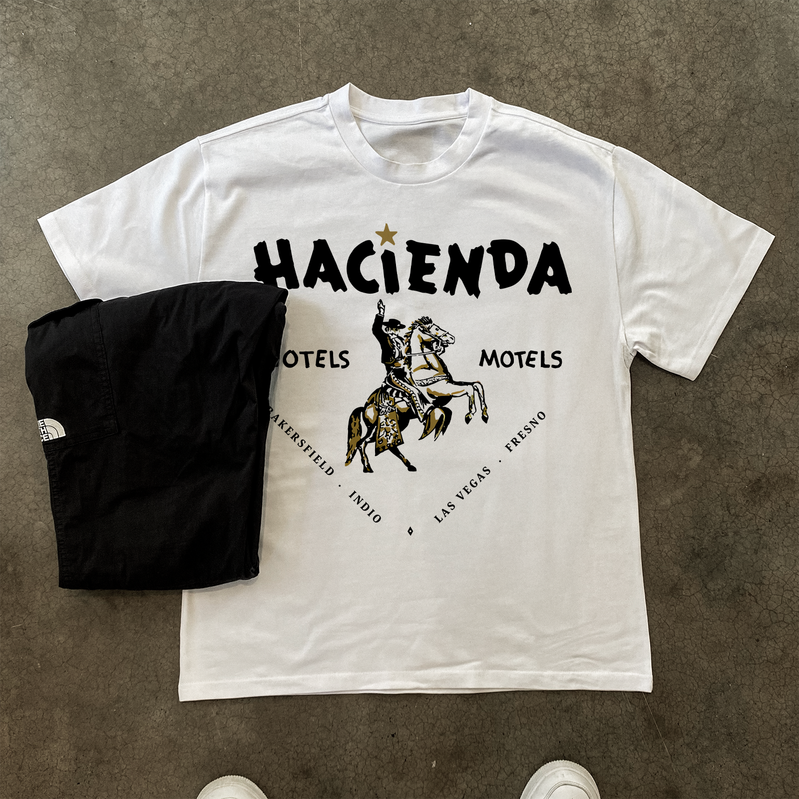 'HACIENDA HOTEL' HEAVYWEIGHT WHITE T-SHIRT