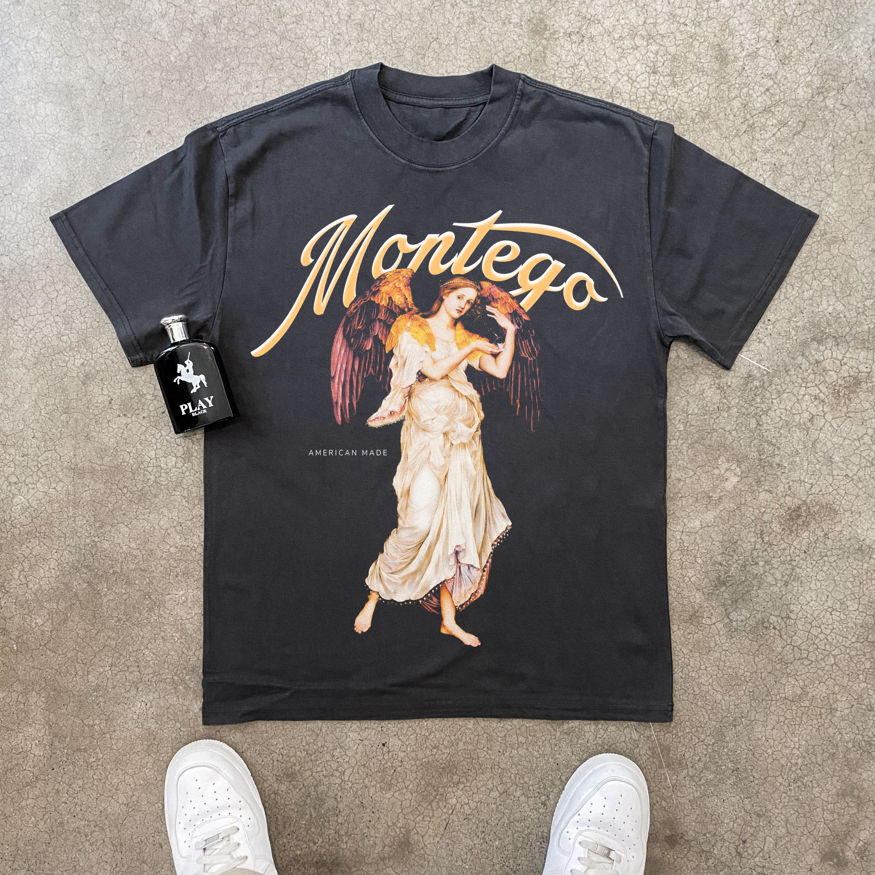 'MONTEGO, AMERICAN MADE' BLACK HEAVYWEIGHT T-SHIRT