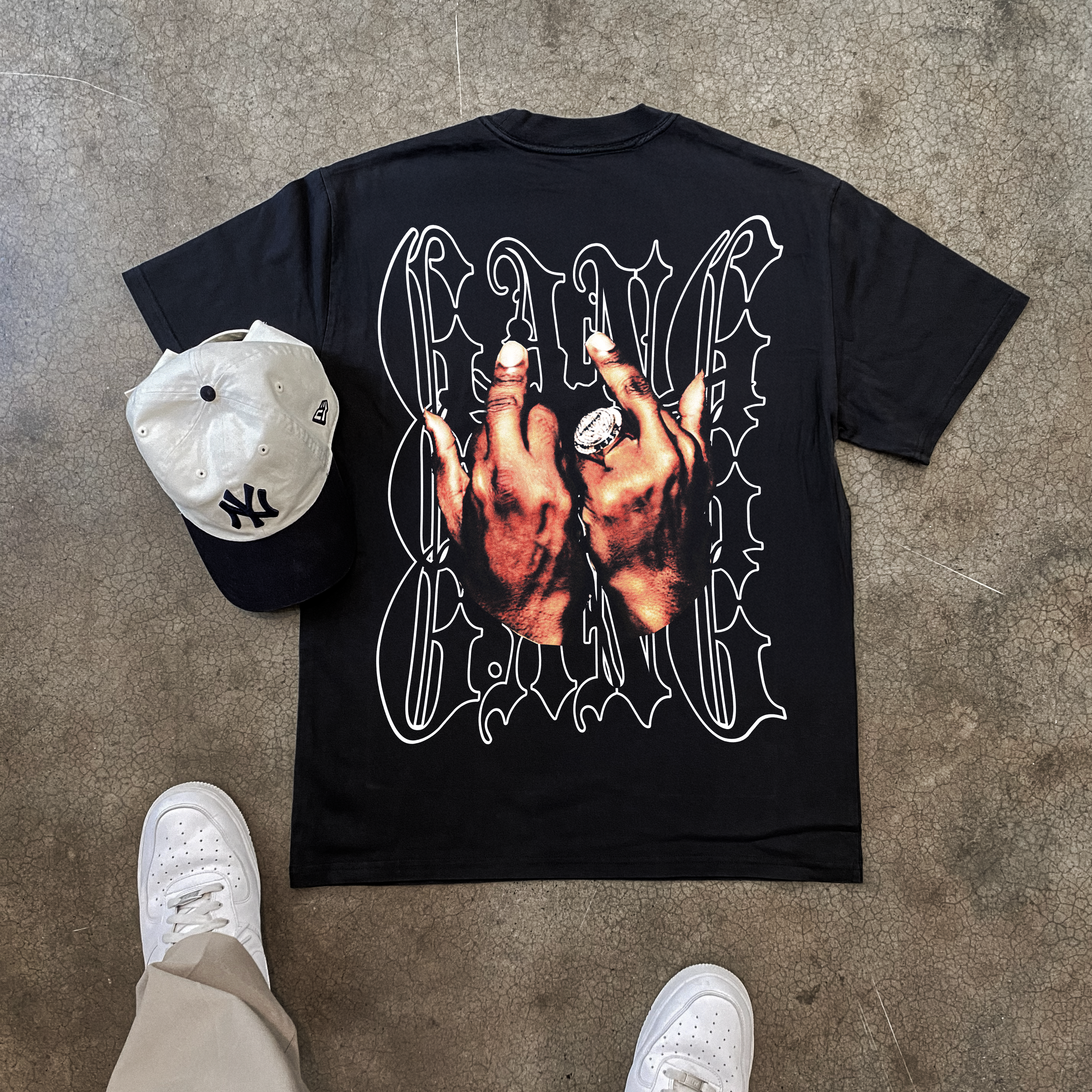 'ASAP GANG' HEAVYWEIGHT BLACK T-SHIRT