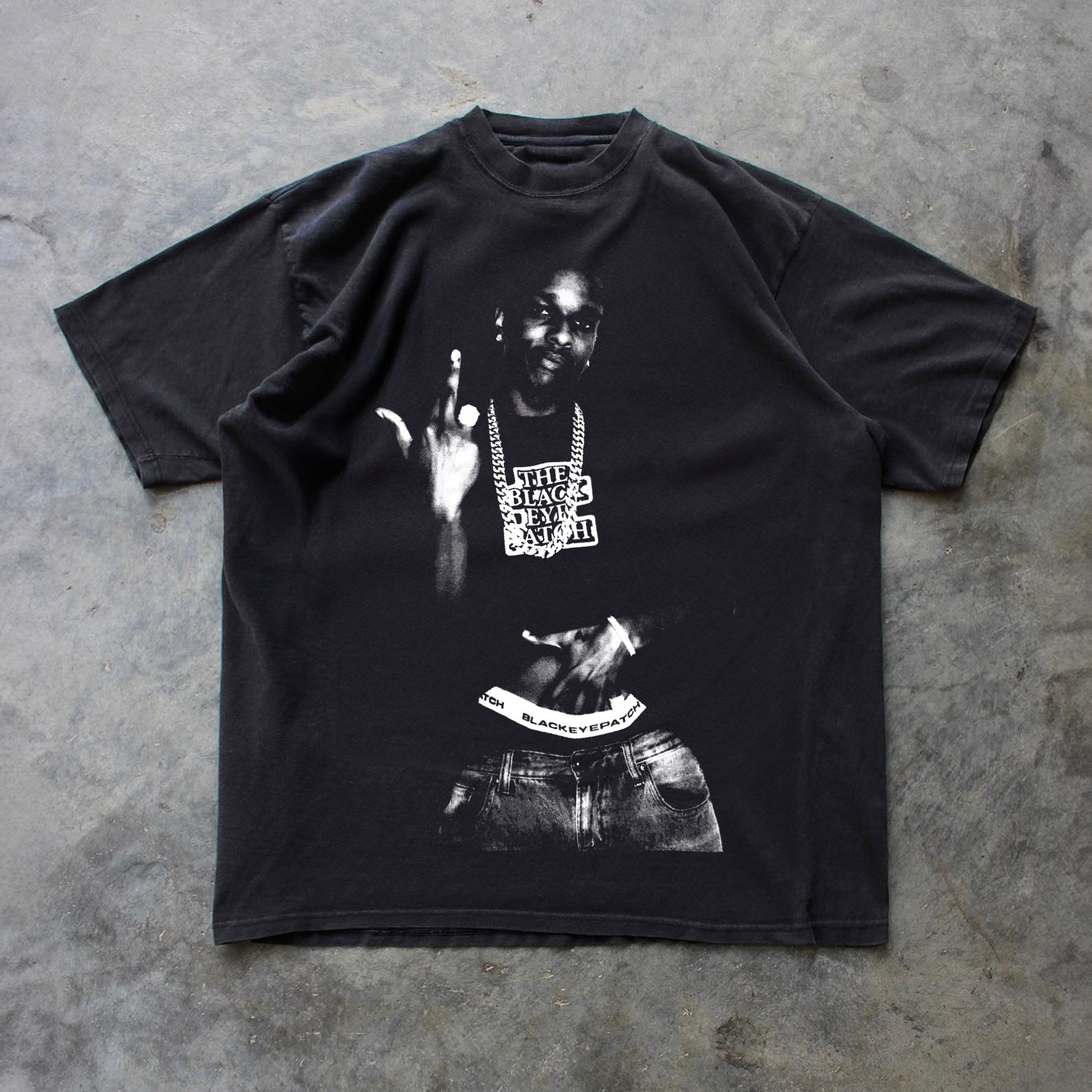 'ASAP FINGERS' HEAVYWEIGHT BLACK T-SHIRT