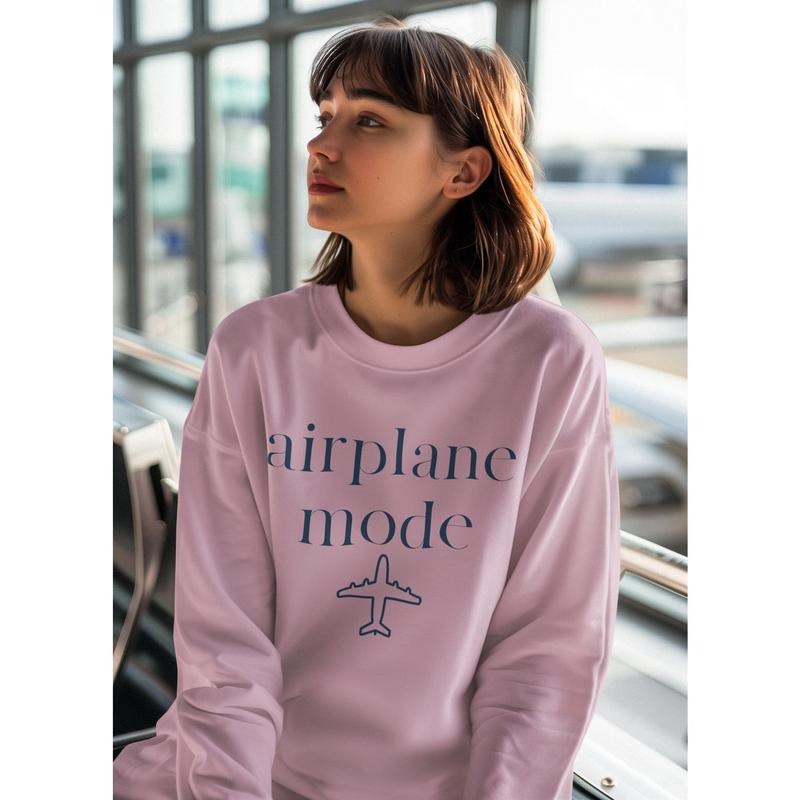 'Airplane Mode' Travel Vacation Sweatshirt Women Pullover