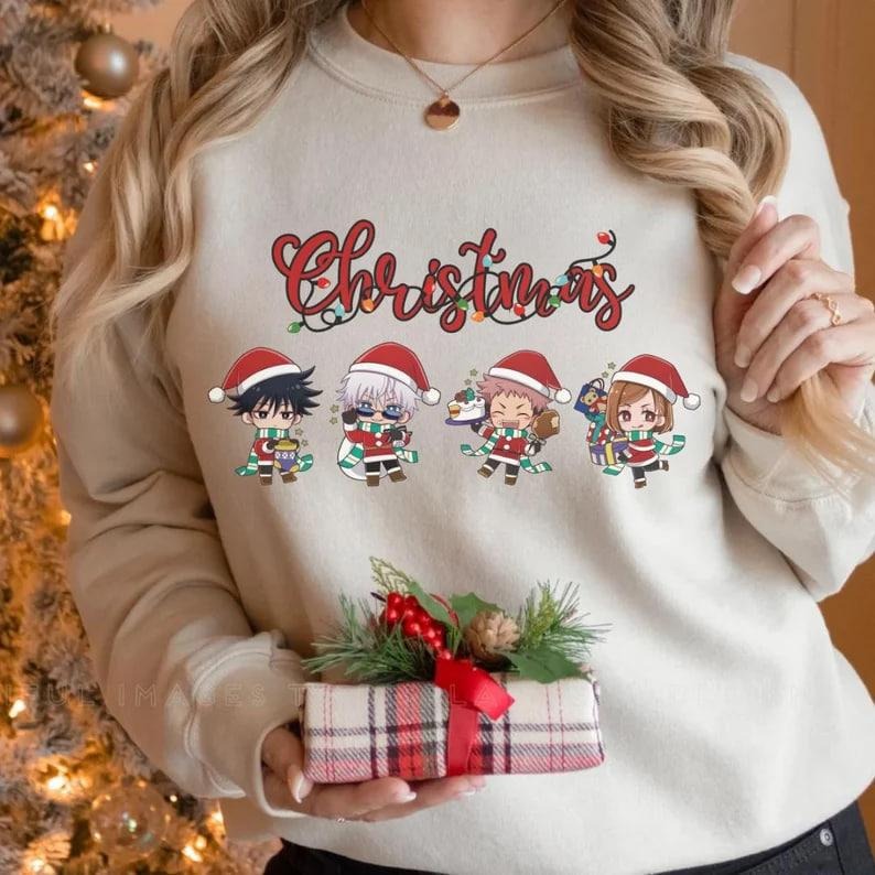 Anime Kawaii Christmas Sweatshirt, Anime Sweater, Anime Christmas Shirt, Anime Holiday Shirt, Christmas Vibes, Anime Christmas Sweatshirts