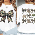 Army Wife Camo Coquette Bow 2 Sided Shirt, Army Spouse, Millitary Wife Shirt, Army Wife Bow Shirt
