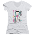 Betty Boop Booping 80s Style - Juniors V-Neck T-Shirt