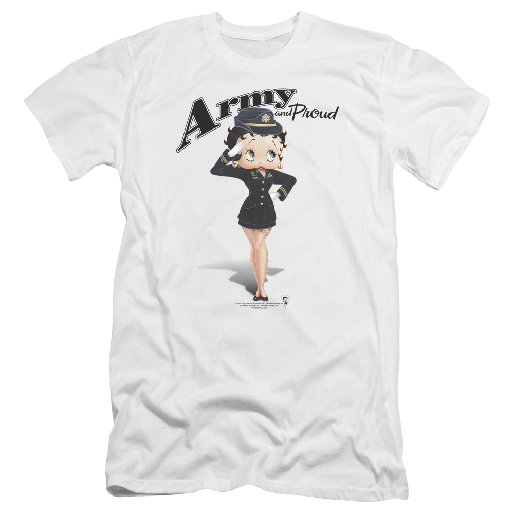 Betty Boop Army Boop - Men's Premium Slim Fit T-Shirt