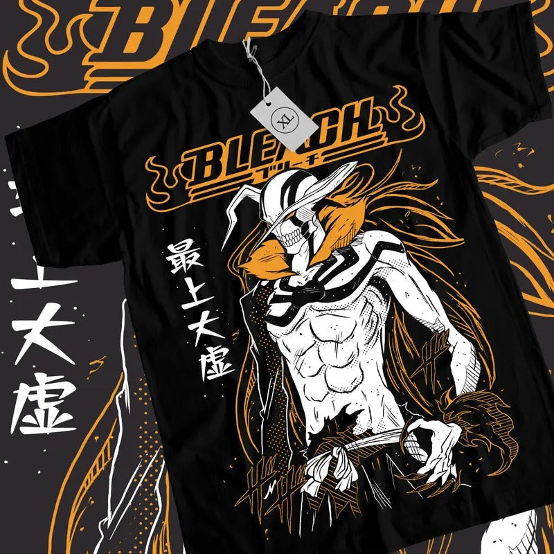 Bleach Ichigo T-Shirt S-4XL Kurosaki Moon Kawai Anime Manga Black Tshirt Tee Tshirt S-4XLS