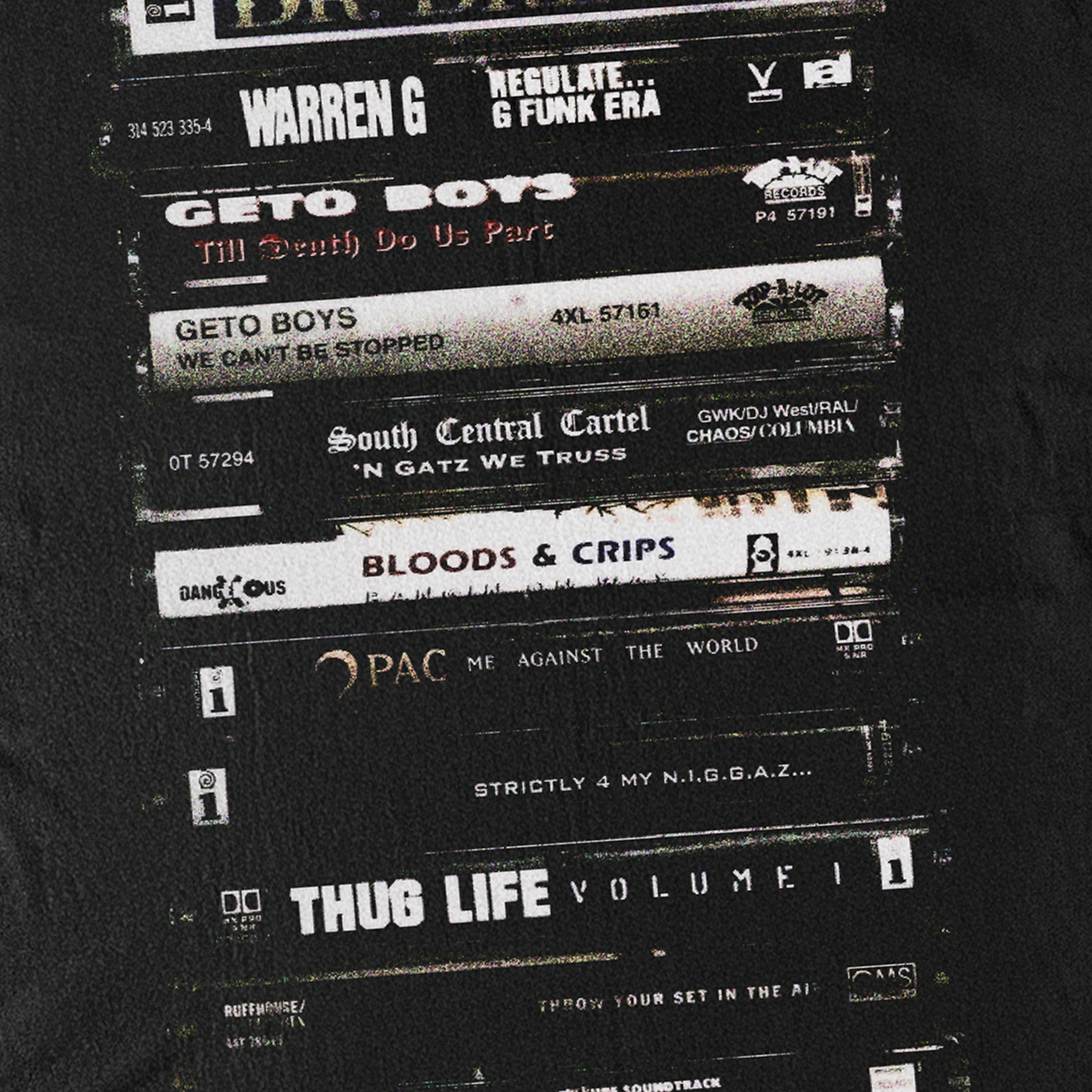 'CASSETTE CLASSICS' HEAVYWEIGHT BLACK T-SHIRT