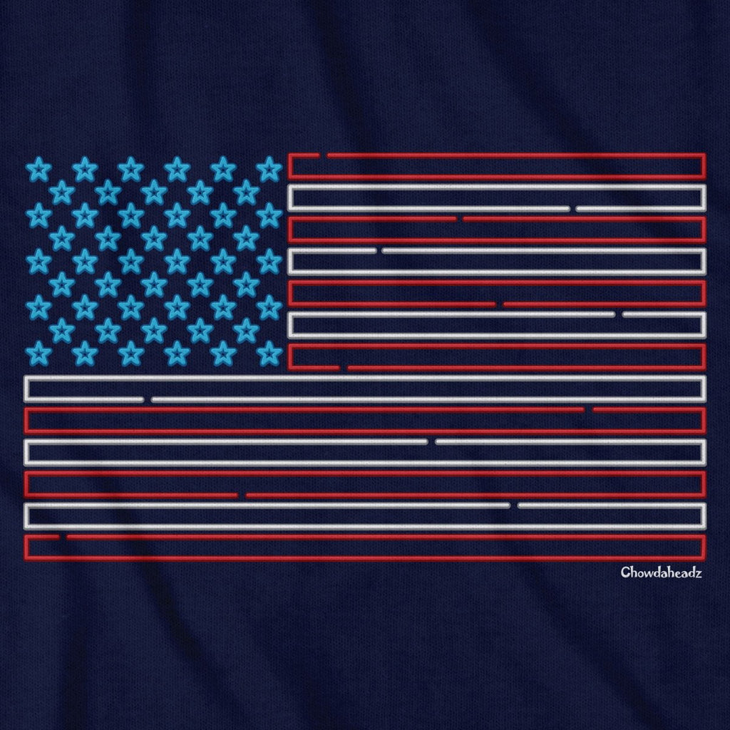 USA Flag Neon Sign T-Shirt