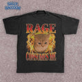 Comfort Colors Angry Cat Fire T-Shirt, Rage Consumes Me Chaotic T-Shirt, Ironic Cat Meme T-Shirt, Grumpy Cat Graphic Tee, Edgy Cat Lover Gif