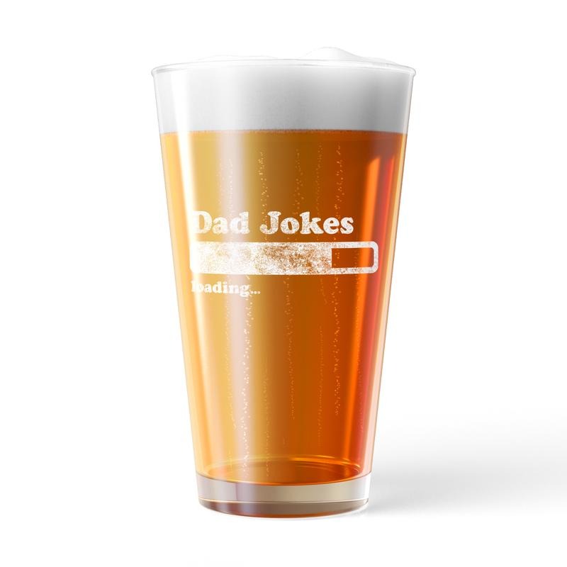 Dad Jokes Loading Pint Glass Funny Sarcastic Load Bar Graphic Novelty Cup-16 oz Funny Drinking Glasses Dad Joke  Funny Sarcastic  White Standard
