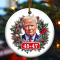 Donald Trump Christmas Ornament, American Pride Ceramic Stone Ornament, Keepsake Gift,