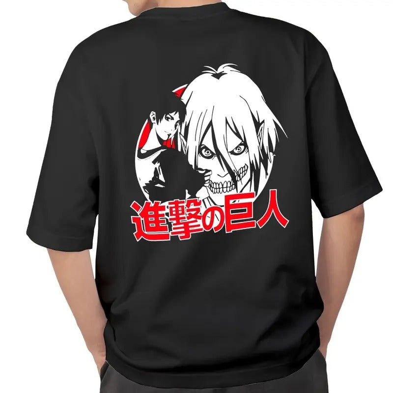 Eren Yeager Titan Form T-Shirt, Legendary Attack on Titan Scene, AOT Anime Graphic Tee for Fans, Casual Streetwear