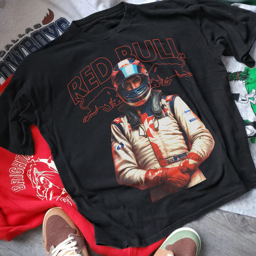 'MAX POWER' FORMULA 1 BULL HEAVYWEIGHT BLACK T-SHIRT