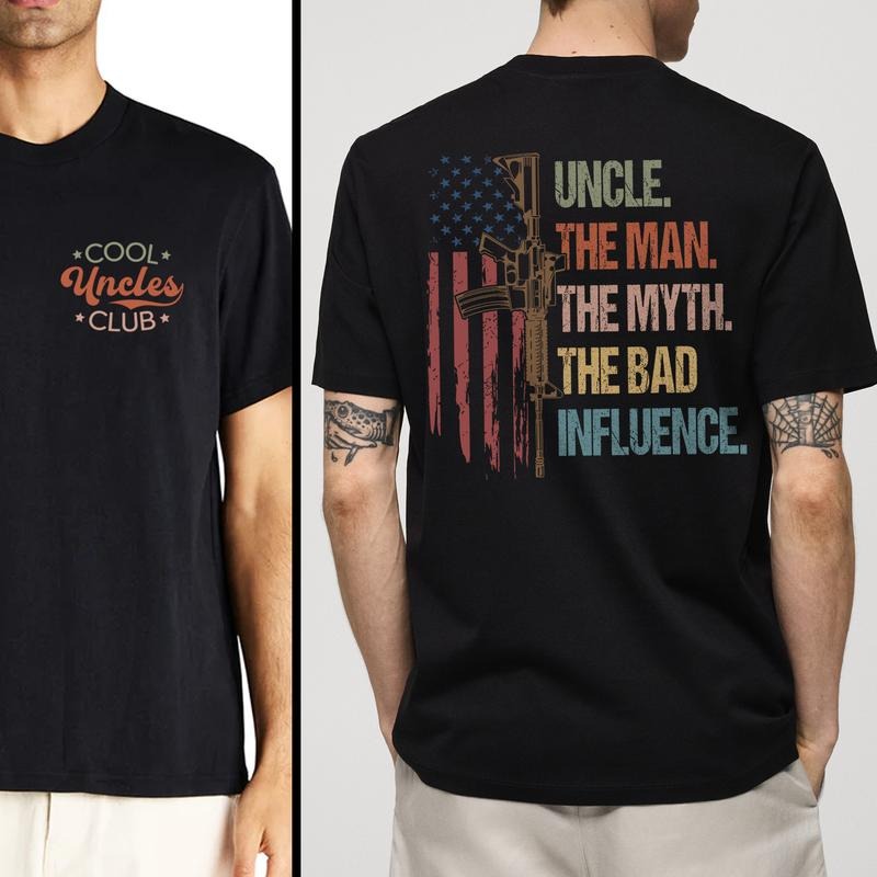 Funny American Flag  Uncle T-shirt for Men, Cool Uncles Club Shirt, Gift for Uncle, Best Uncle Tee