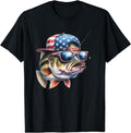 Funny Fishing & Fisherman Gift American Flag T-Shirt