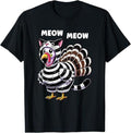 Funny Thanksgiving Shirts, Funny Thanksgiving Cat Turkey Cat Men Women Turkey T-Shirt - Menswear Top
