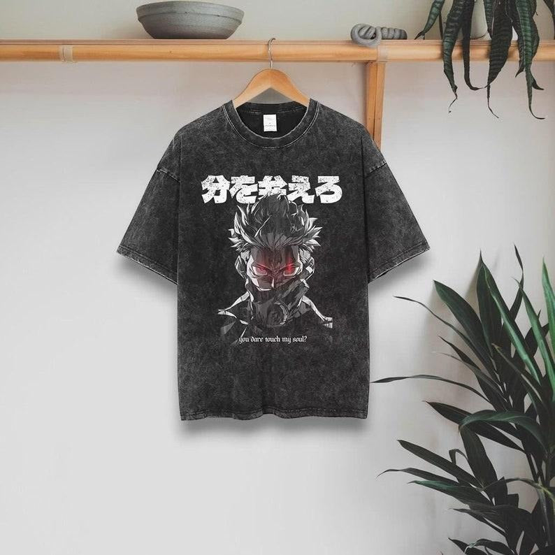 Hitoshi Oversized Anime T-shirt My Hero Academia Anime Streetwear Dyenomite Mineral Wash Oversized Shirt Oversized Gym Clothing Cotton Menswear