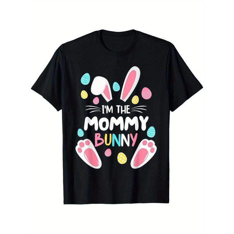 "I'm The Mommy Bunny" Easter Family Matching T-Shirt - 100% Cotton Short Sleeve Round Neck Tee with Festive Bunny & Easter Egg Print, Sizes S-XXL, Perfect for Easter, Halloween, Thanksgiving, Christmas, and Valentine's Day Gifts for Men,Women,|made in usa