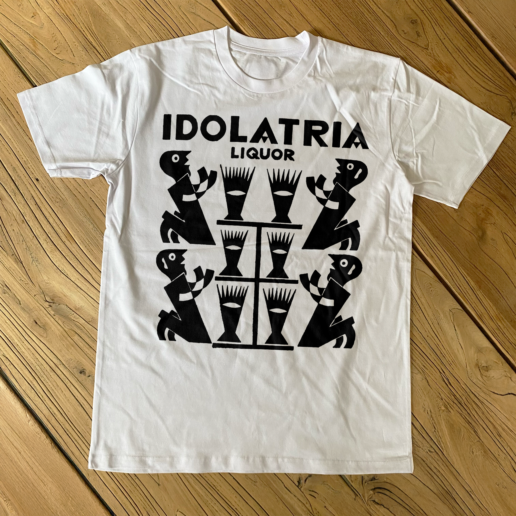 'IDOLATRIA LIQUOUR' WHITE HEAVYWEIGHT T-SHIRT