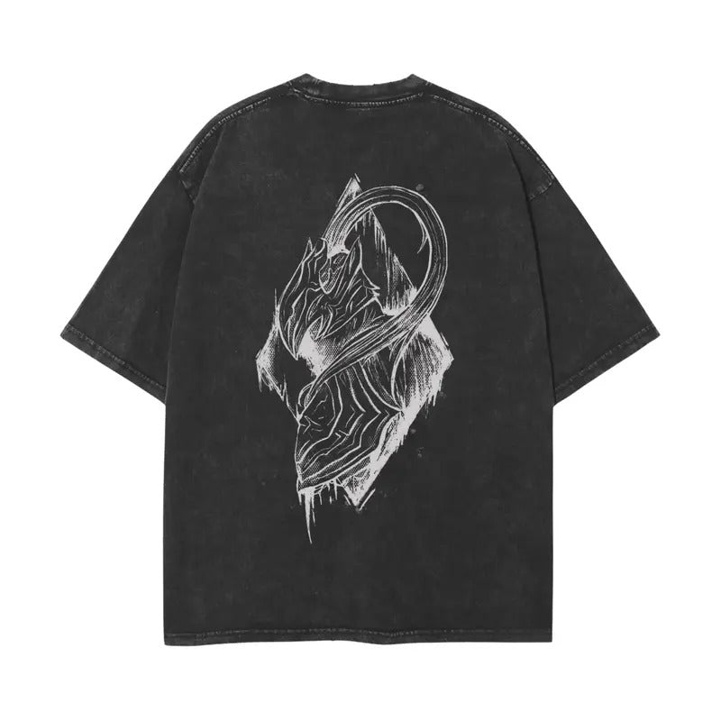 Igris Shirt Washed Vintage Oversized T-Shirt, Solo Leveling Anime Manga Washed Heavy Cotton Special Graphic T-shirt Gift For Anime Fan