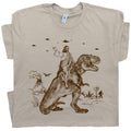 Jesus Riding Dinosaur T-Shirt - UFO Funny Offensive Cool Graphic Tee for Men & Women, Crazy Novelty Shirt