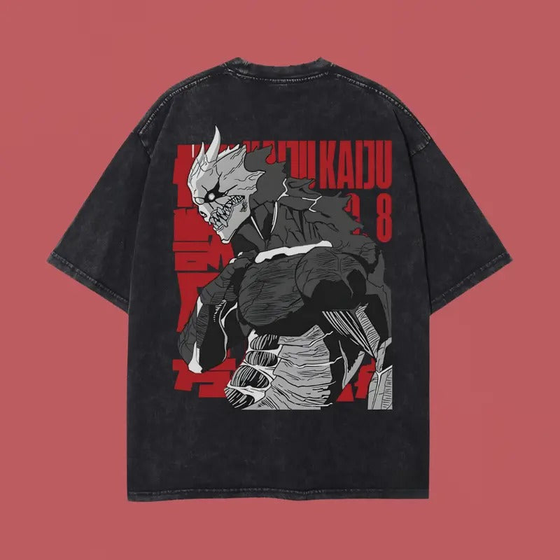 Kafka Hibino Washed Oversized T-Shirt, Kaiju No. 8 Anime Washed Heavy Cotton Special Graphic Teestyle{n002}2