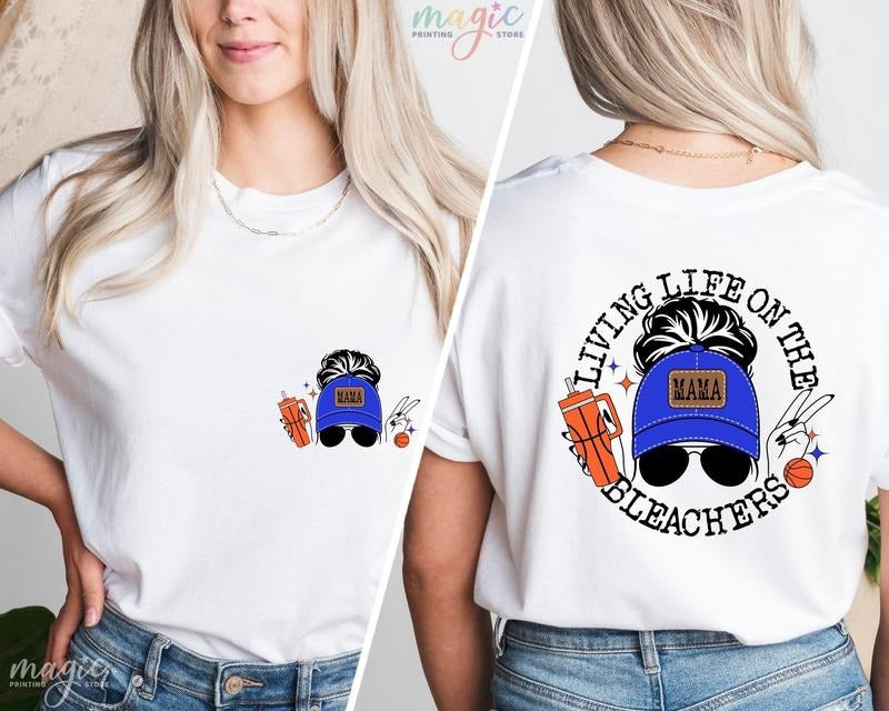 Living Life on the Bleachers T-Shirt, Basketball Mama Shirt, Basketball Mom Shirt, Basketball Game Day Shirt, Basketball Fan Shirt