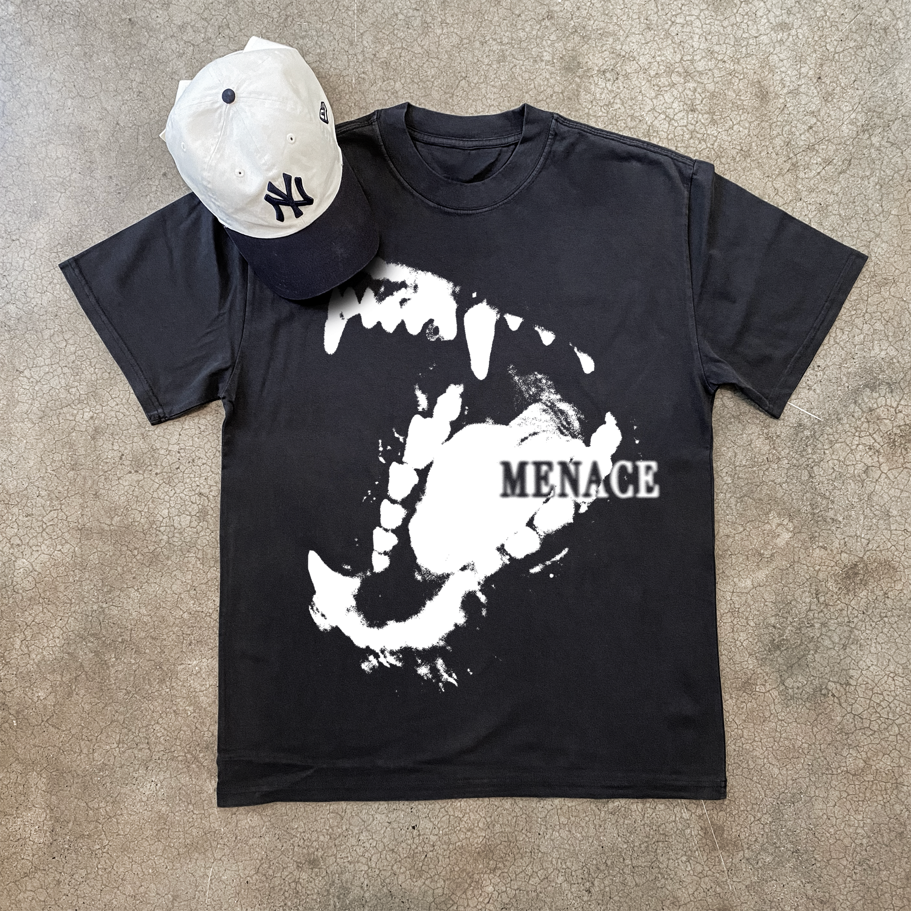 'MENACE' HEAVY WIEGHT BLACK T-SHIRT