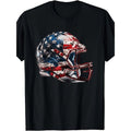 Men's football, short-sleeved American football, helmet, American flag, men's T-shirt made in usa