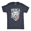 Mens Merica Dog T Shirt Funny USA Flag Bandana Pet Puppy Lover Tee Mens Funny T Shirts Cool Tees Soft Stylish Casual Menswear Patriotic Apparel for Men Funny Dog Short Sleeve Novelty Tees for Guys Navy