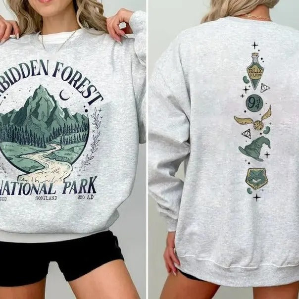 National Park Wizard Sweatshirt, Forbidden Forest Shirt, Spicy Booktok, HP Inspired Wizarding World T-Shirt, Bookish Sweatshirt, Womenswear, Sweaters, Tops