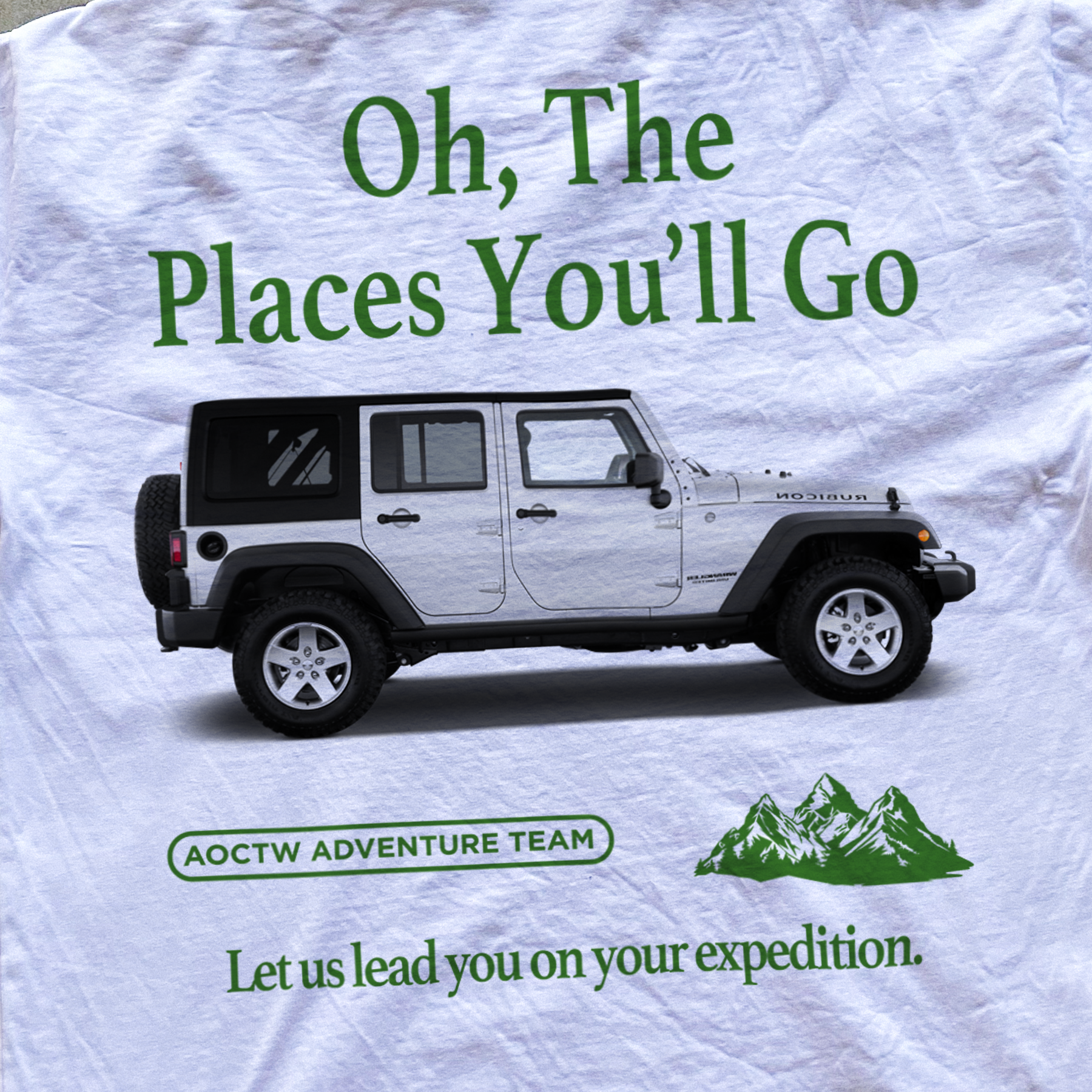 'OH, THE PLACES YOU'LL GO' HEAVYWEIGHT WHITE T-SHIRT
