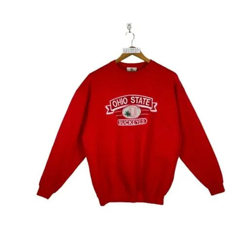 Retro 80s Ohio State University Buckeyes NCAA Pullover Crewneck Cotton Hoodie Sweatshirt