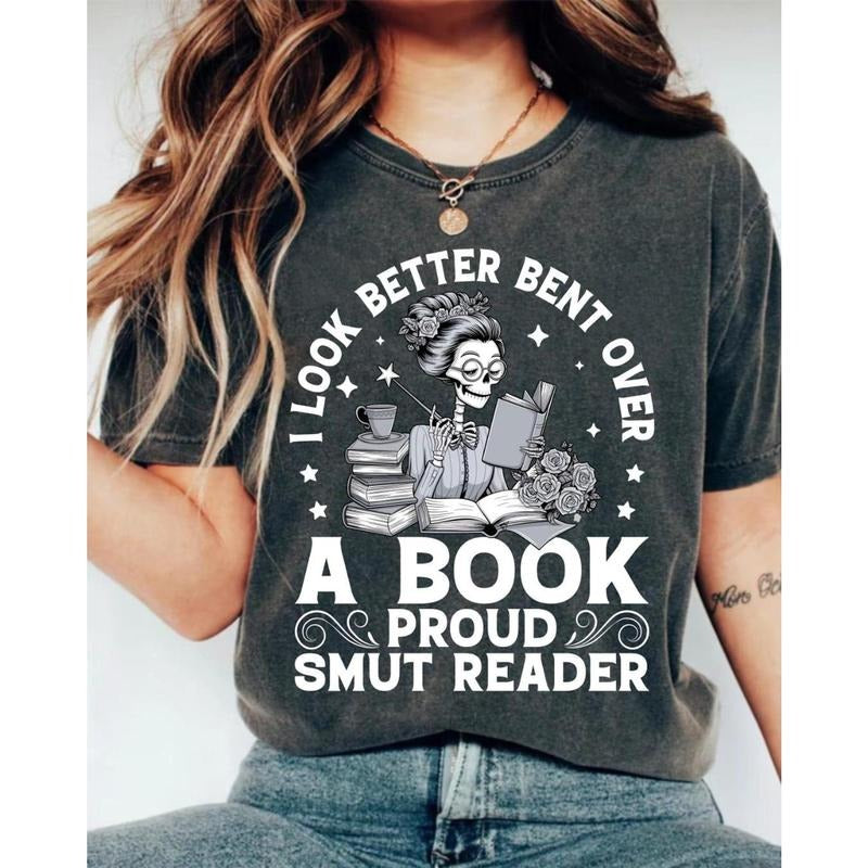 Retro Comfort I look Better Bent Over A Book Smut Reader Shirt, Literary Lover Shirt, Funny Reader Shirt, Bookworm Gift, Aesthetic Womens