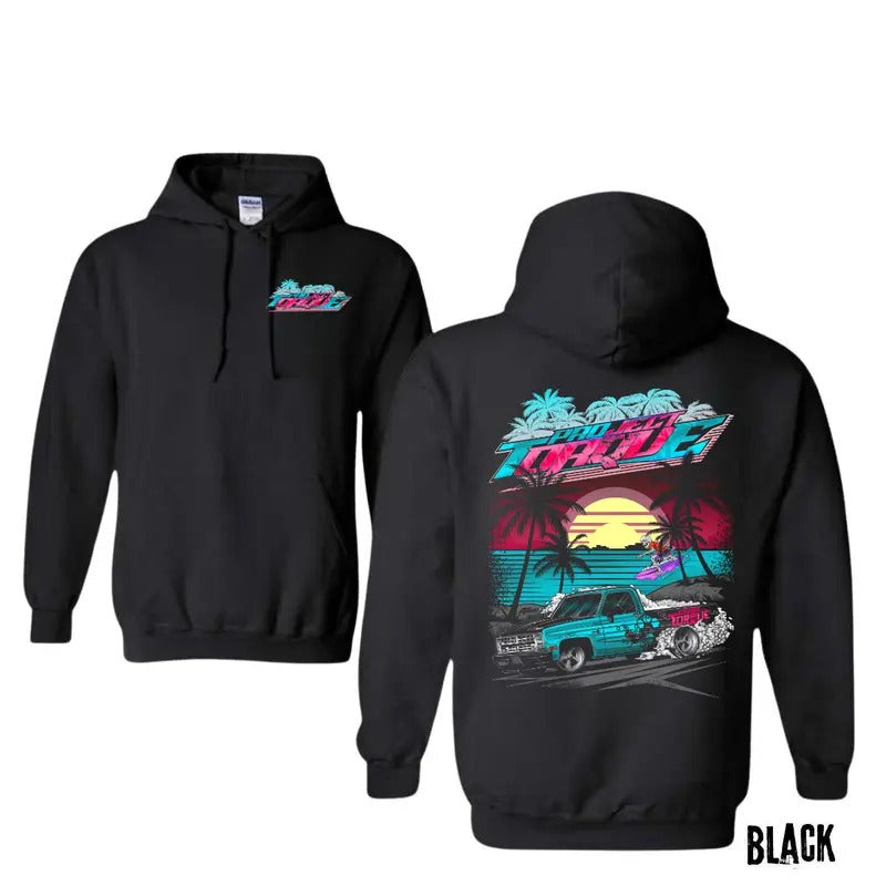 Super Pickup Truck C10 Miami T-Shirt - Crewneck Sweatshirt - Hoodie, Graphic Shirt for Supercar Enthusiasts, Menswear, Unisex Cotton Casual Top for Men Tops Classic