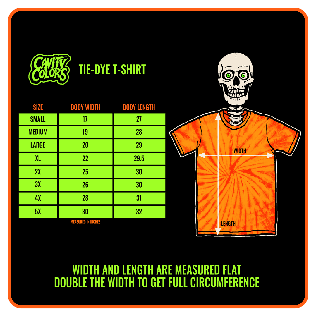 "BURNING" GODZILLA - TIE-DYE T-SHIRT (RED HOT TIE-DYE)