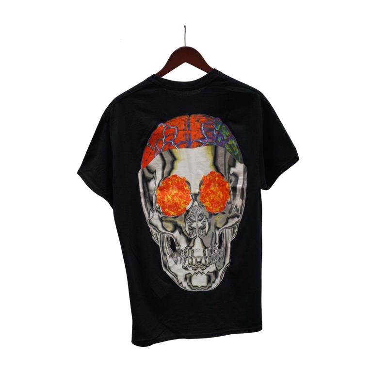 Travis Scott Birds Eye View Metallic Skull Tee Black (93665-218) Mens Size S-2XL