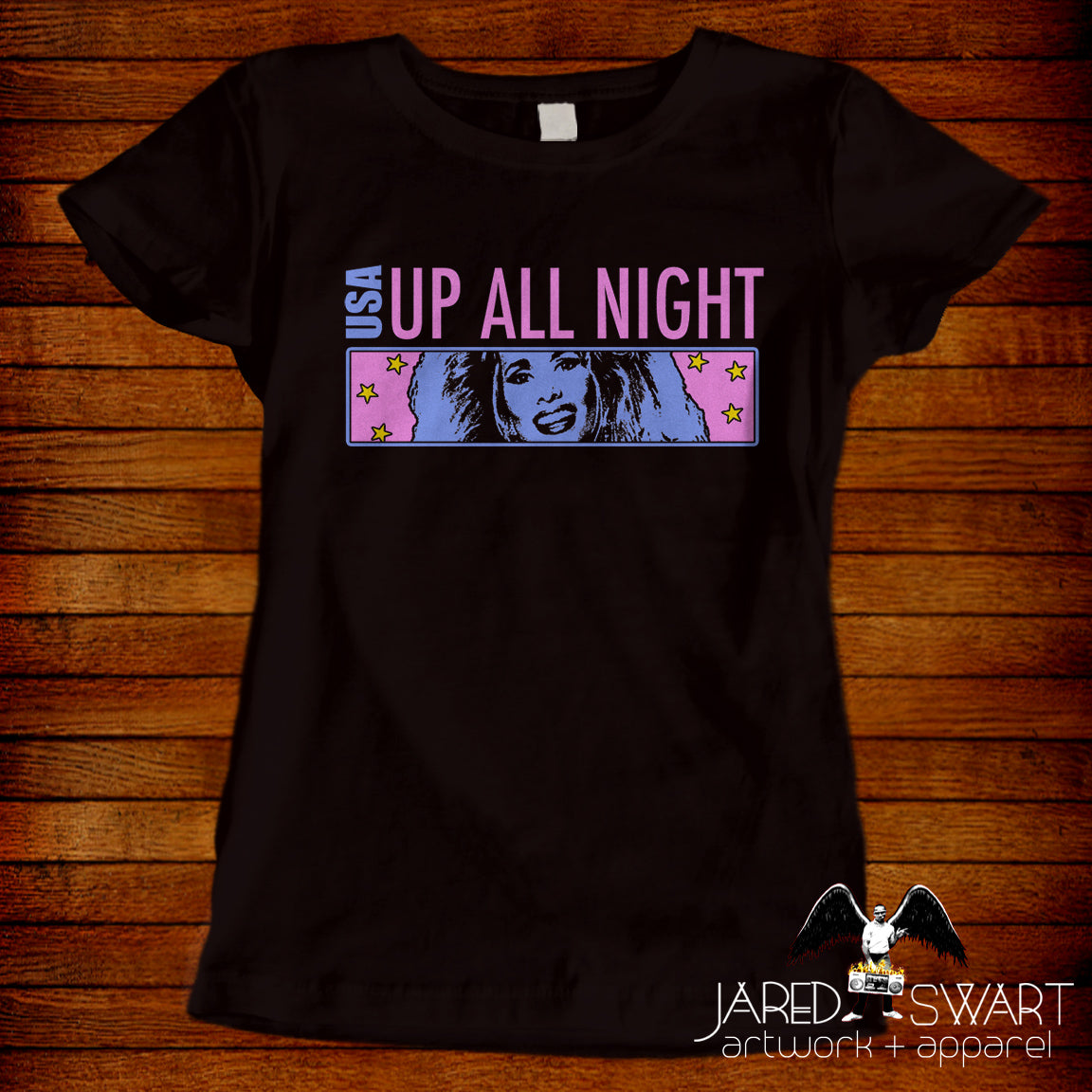 USA Up All Night! T-shirt retro 80s/90s