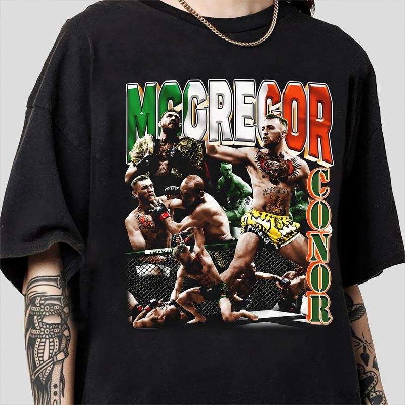 Vintage 90s Graphic Style Conor McGregor T-shirt - Conor McGregor T-shirt - American Professional Boxer Tee For Man and Woman Unisex T-shirt-1 Classic Fabric