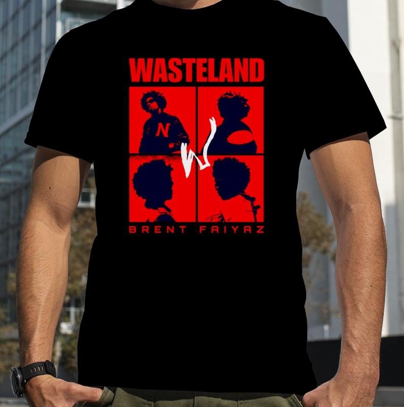 Wasteland Red Color Brent Faiyaz shirt, Rare Rap Tee Tour Concert Hip Hop Shirt Tour Shirt