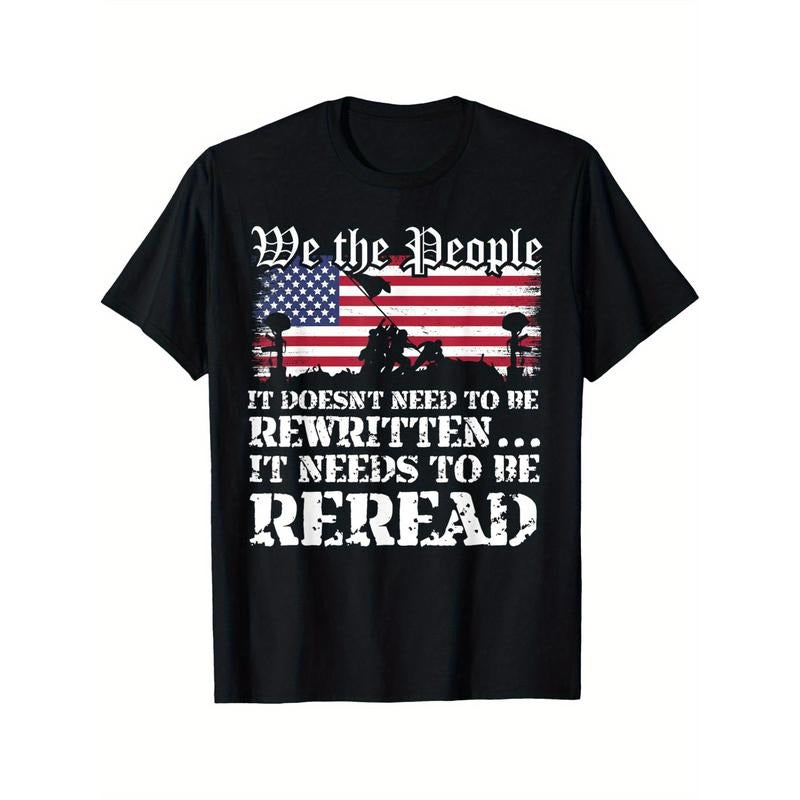 We The People Are Pissed It Doesn't Need to Be Rewritten T-Shirt Black casual short sleeve men's sport T-shirt 220g made in usa