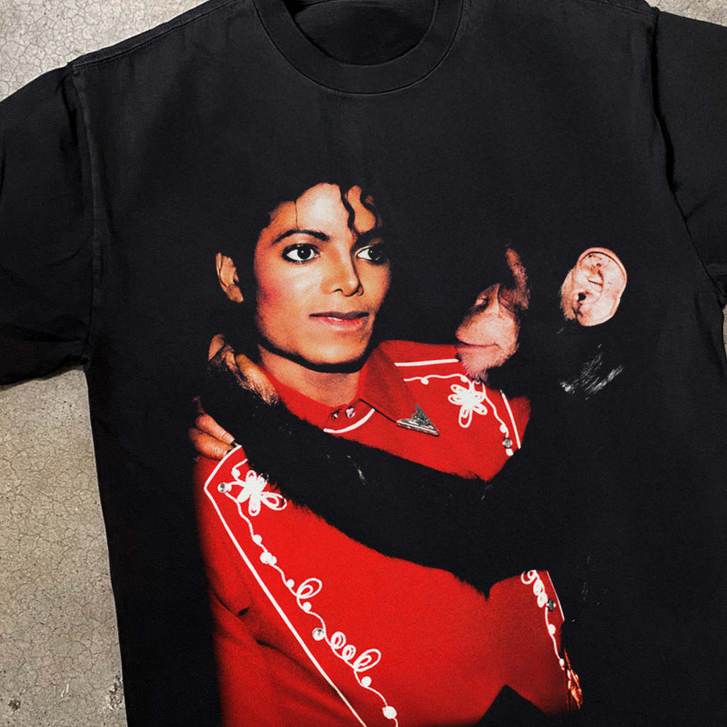 'MICHEAL & BUBBLES' HEAVYWEIGHT BLACK T-SHIRT